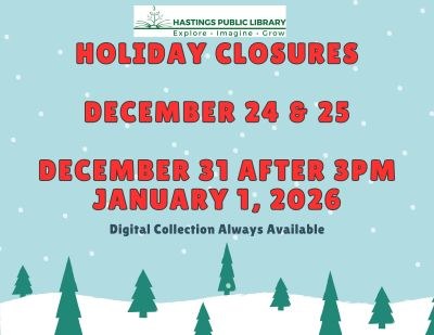 Holiday Closures: 12/24/2025-12/25/2025, 12/31/2025 Closing at 3 pm, 1/1/2026