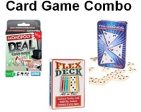 Library of Things 3 in 1 Card Games with dominos, multipurpose card game deck, monopoly card game