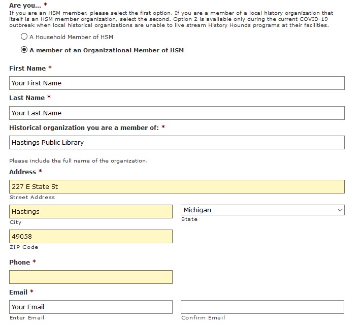 History Hounds Registration