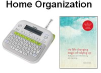 Library of Things Home Organization kit with labeler and how to organize book
