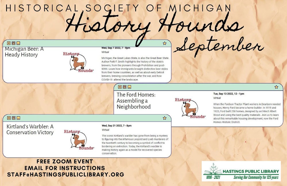 History Hounds September 2022 Schedule