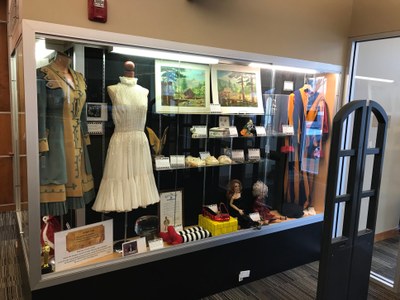 Movie Display 2020 showing movie memorabilia, props and costumes