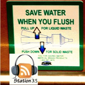 toilet flush sign for water conservation